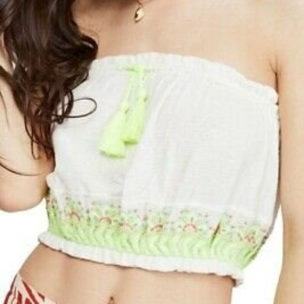 Free People Ivory Strapless Crop Top XS NWT - Picture 5 of 10